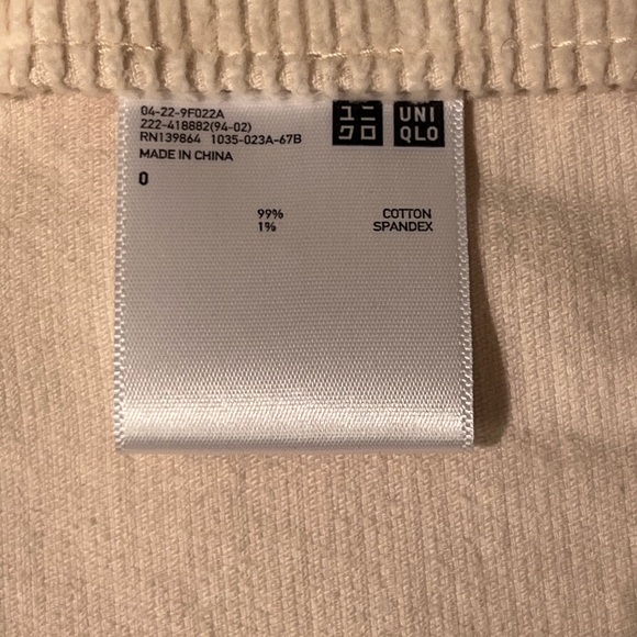 Uniqlo Cream Corduroy Skirt w/ Pockets 0 LIKE NEW - Picture 2 of 4